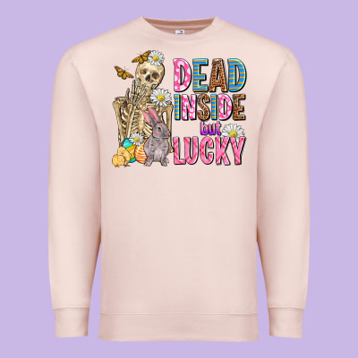 Easter Dead Inside But Lucky  With Skeleton Premium Sweatshirt Designed By Adodesignshop