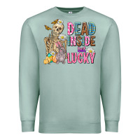 Seafoam easter dead inside but lucky  with skeleton Premium Sweatshirt - AdoDesignShop