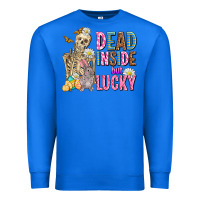True Royal easter dead inside but lucky  with skeleton Premium Sweatshirt - AdoDesignShop