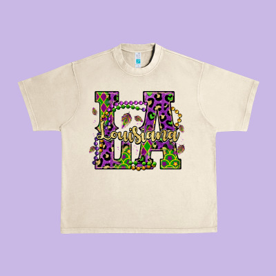 Louisiana Mardi Gras Urban Heavy Tee Designed By Oliviacreatesart