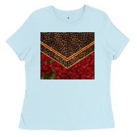 Red Roses With Leopard Ladies Tee | Teevron