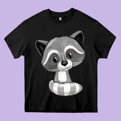 Raccoon Heavy Core Tee Designed By Texasbilliewilder