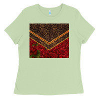 Red Roses With Leopard Ladies Tee | Teevron