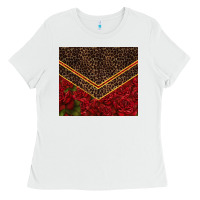 White red roses with leopard Ladies Tee - TumblerDesignByShophia