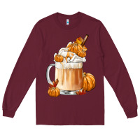 Burgundy Fall Coffee Long Sleeve Tee - FaDigitalArtStudio