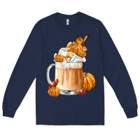 Navy Fall Coffee Long Sleeve Tee - FaDigitalArtStudio