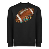 Black western football leopard turquoise pattern Heavyweight Sweatshirt - Artiststas