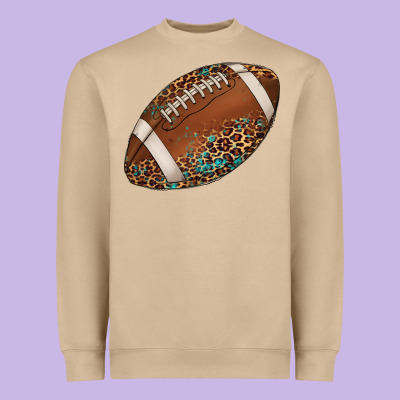 Western Football Leopard Turquoise Pattern Heavyweight Sweatshirt Designed By Artiststas