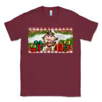 Burgundy Stocked christmas farm Classic Tee - Artiststas