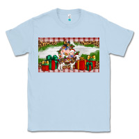 Dusty Blue Stocked christmas farm Classic Tee - Artiststas