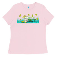 Bubblegum Pink let's get salty with lime Ladies Tee - TumblerDesignByShophia