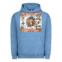 Pigment Pebble Blue first i drink the coffee then i do the things Urban Hoodie - JahusDesignShop