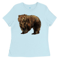 Baby Blue Grizzly Bear Ladies Tee - HowdyJamesFarm