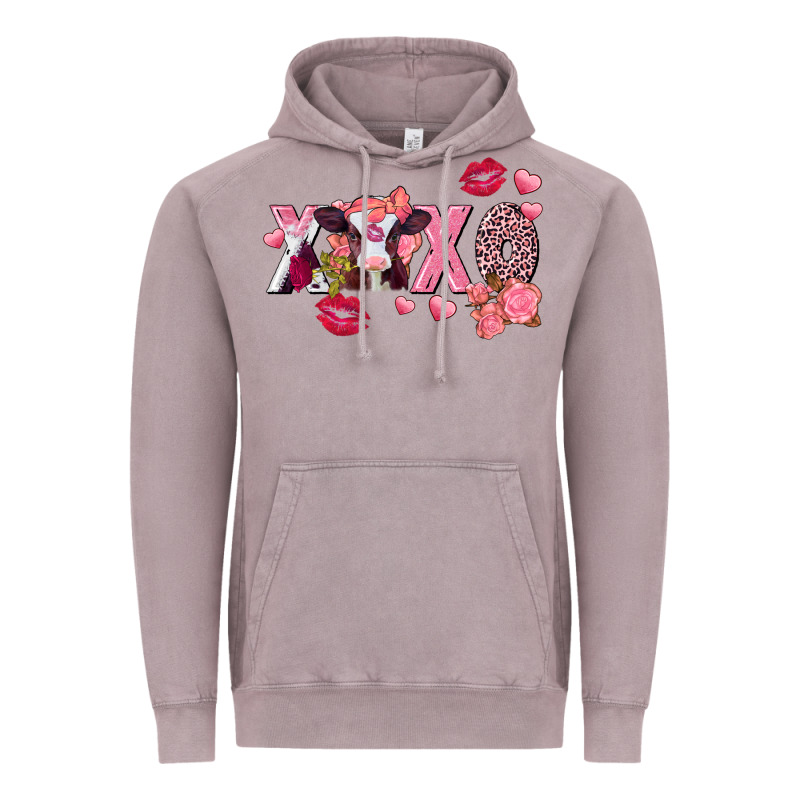 Xoxo Baby Cow Valentine's Day Vintage Hoodie by FaDigitalArtStudio | Teevron