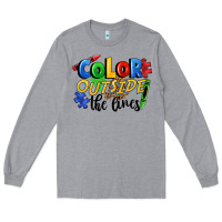 Heather Grey Color outside the lines Long Sleeve Tee - FaDigitalArtStudio