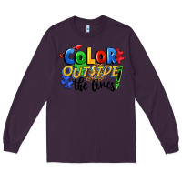 Plum Color outside the lines Long Sleeve Tee - FaDigitalArtStudio