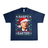 Navy Santa Joe Biden Happy Easter Ugly Christmas Urban Heavy Tee - maiPhamDesign