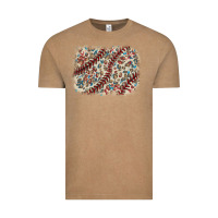 Vintage Coffee Baseball leopard glitter background Vintage Tee - HowdyJamesFarm
