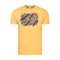 Vintage Mustard Baseball leopard glitter background Vintage Tee - HowdyJamesFarm