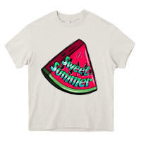 Cream sweet summer watermelon Heavy Core Tee - NancyCooperArtShop