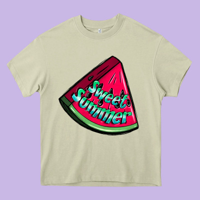 Sweet Summer Watermelon Heavy Core Tee Designed By Nancycooperartshop
