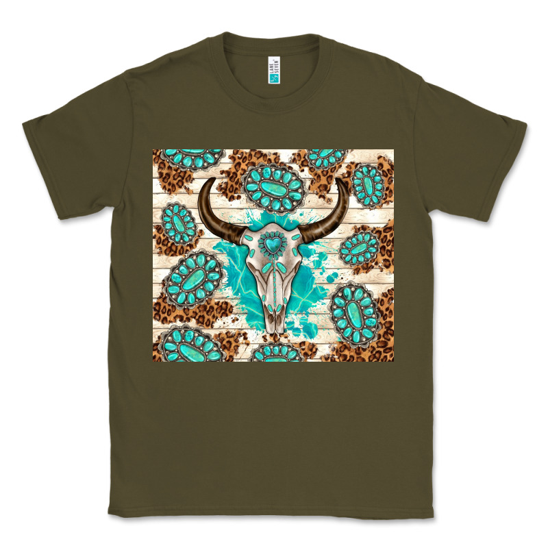 Gemstone Bull Skull Leopard Classic Tee by TumblerDesignByShophia | Teevron