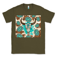 Army Green gemstone bull skull leopard Classic Tee - TumblerDesignByShophia