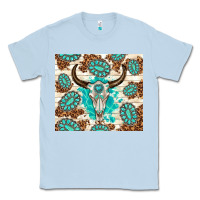 Dusty Blue gemstone bull skull leopard Classic Tee - TumblerDesignByShophia