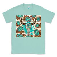 Seafoam gemstone bull skull leopard Classic Tee - TumblerDesignByShophia