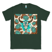 Sports Green gemstone bull skull leopard Classic Tee - TumblerDesignByShophia
