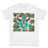 White gemstone bull skull leopard Classic Tee - TumblerDesignByShophia