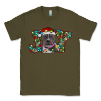 Army Green Christmas Pitbull Joy Classic Tee - RanaPortraitStore
