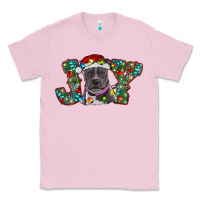 Bubblegum Pink Christmas Pitbull Joy Classic Tee - RanaPortraitStore