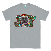 Heather Grey Christmas Pitbull Joy Classic Tee - RanaPortraitStore