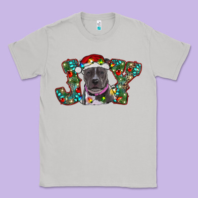 Christmas Pitbull Joy Classic Tee Designed By Ranaportraitstore