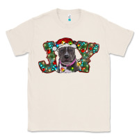 Natural Christmas Pitbull Joy Classic Tee - RanaPortraitStore
