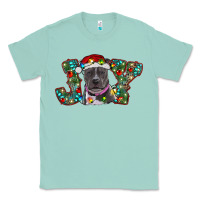 Seafoam Christmas Pitbull Joy Classic Tee - RanaPortraitStore