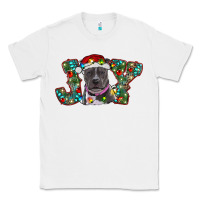 White Christmas Pitbull Joy Classic Tee - RanaPortraitStore