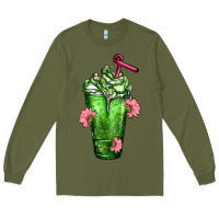 Army Green Western Cactus Cold Frappe Long Sleeve Tee - FaDigitalArtStudio