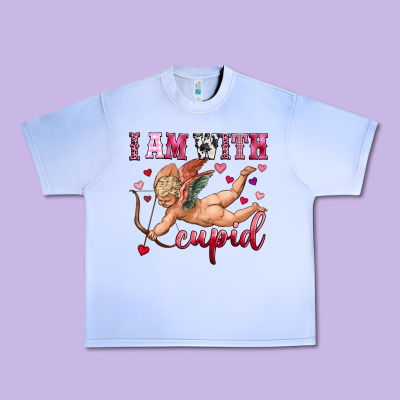 I Am With Cupid Urban Heavy Tee Designed By Oliviacreatesart