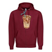 Burgundy iced latte Zipper Hoodie - BarkalooDesign