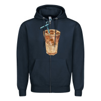 Navy iced latte Zipper Hoodie - BarkalooDesign