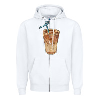 White iced latte Zipper Hoodie - BarkalooDesign