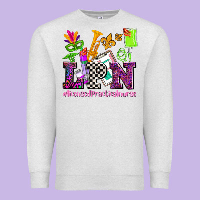 Mardi Gras Lpn Licensed Practical Nurse Premium Sweatshirt Designed By Adodesignshop