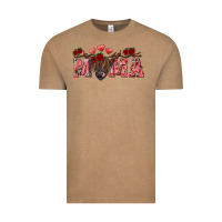Vintage Coffee valentine's day mama black highland cow Vintage Tee - RanaPortraitStore