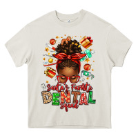 Cream Santa's Favorite Dental Squad Afro Messy Bun Heavy Core Tee - texasbilliewilder
