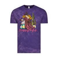 Cloud Purple Happy Easter western Easter Day Vintage Tee - CowGirlArtShop