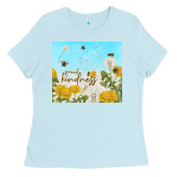 Baby Blue spread kindness with dandelions Ladies Tee - TumblerDesignByShophia