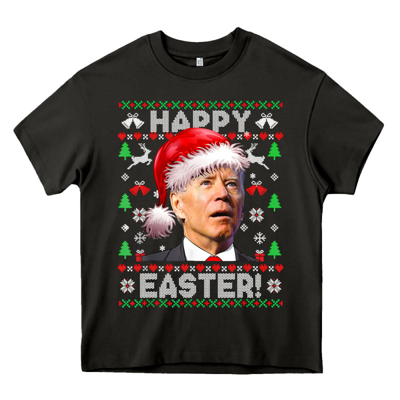Santa Joe Biden Happy Easter Ugly Christmas Heavy Core Tee by maiPhamDesign | Teevron