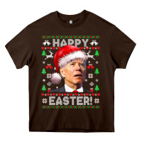 Chocolate Brown Santa Joe Biden Happy Easter Ugly Christmas Heavy Core Tee - maiPhamDesign